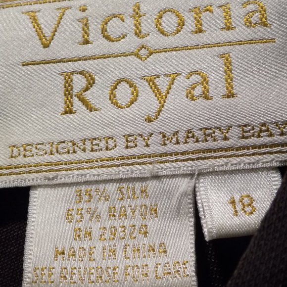 NWT VICTORIA ROYAL by Mary Bays Vintage Dress Evening Brown Gown Plus Size 18 - Picture 7 of 10